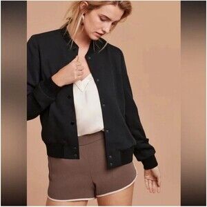 Aritzia Classic Black Bomber Jacket